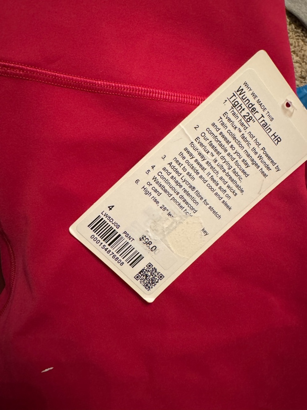 lululemon athletica Women's Red Wunder Train HR Tight 28"